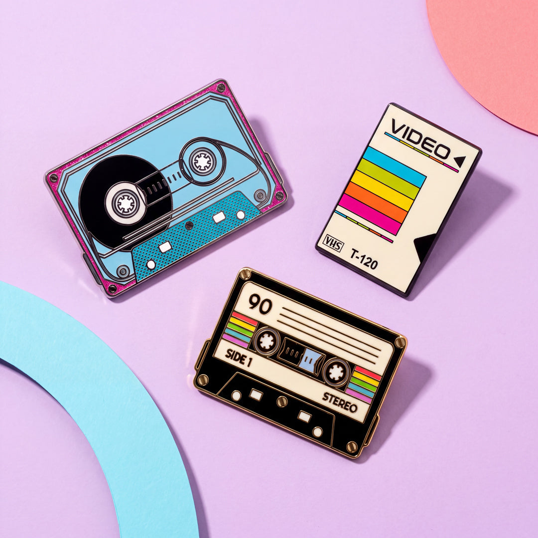 Colorful cassette tape accessories from Spot Studio's Retro Rewind collection