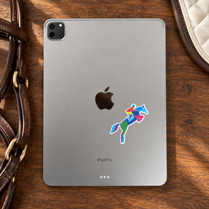 Colorful Jumping Horse & Rider Sticker