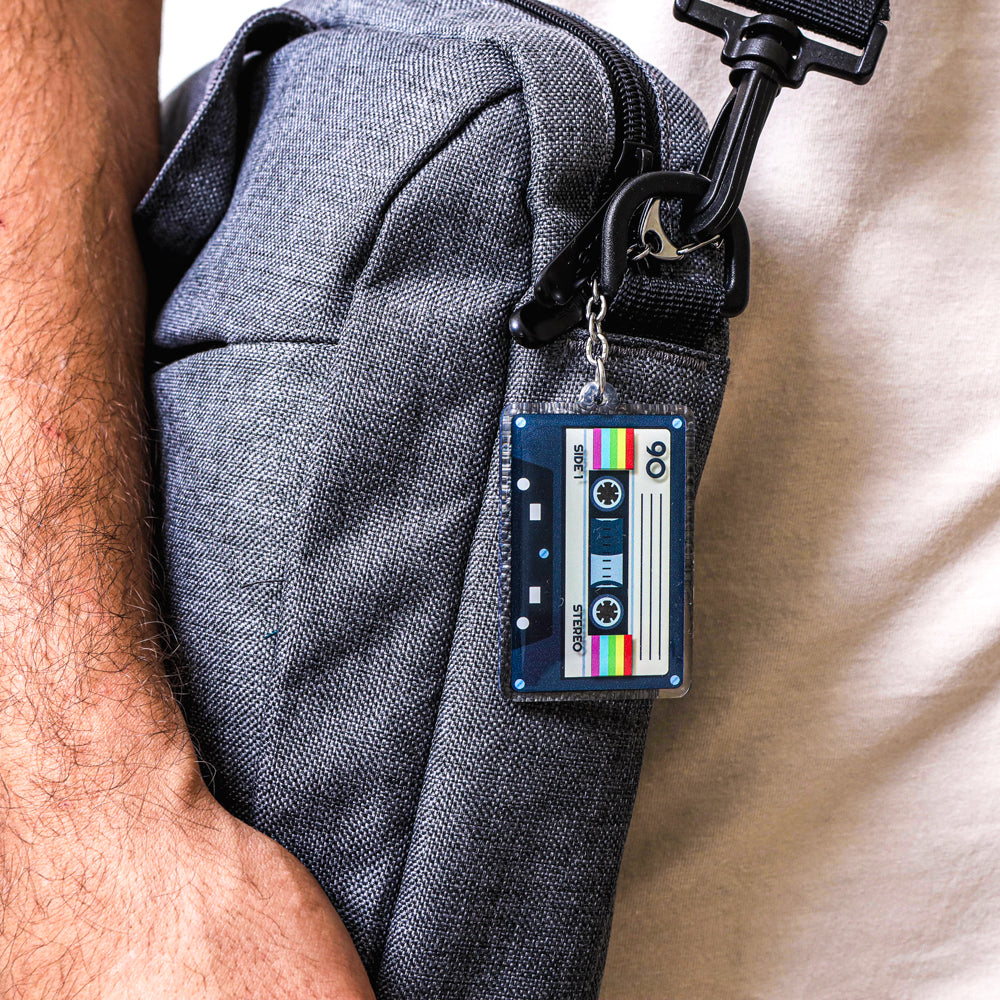 Retro Rewind Cassette Keychain