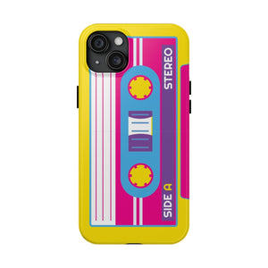 Neon Rewind Cassette iPhone Case