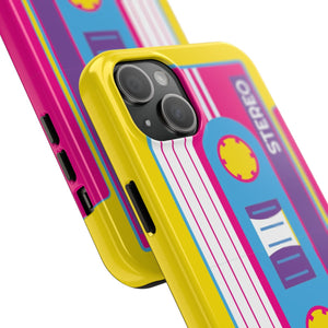 Neon Rewind Cassette iPhone Case