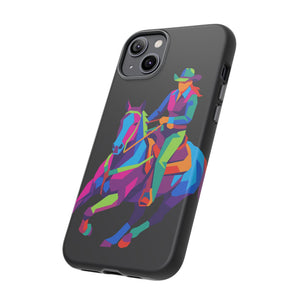 Colorful Cowgirl Riding Horse iPhone Case