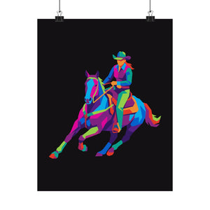 Cowgirl Rodeo Western Horse Art Print