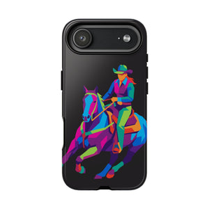 Colorful Cowgirl Riding Horse iPhone Case