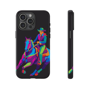 Colorful Cowgirl Riding Horse iPhone Case