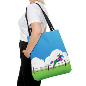 Equestrian Horse Jumping Tote Bag – Durable Canvas Bag for Horse Lovers, Riders & Equestrian Enthusiasts