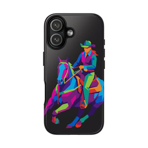 Colorful Cowgirl Riding Horse iPhone Case