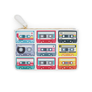 Retro Cassette Tape Patterned Mini Clutch Bag