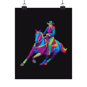 Cowgirl Rodeo Western Horse Art Print