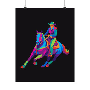Cowgirl Rodeo Western Horse Art Print