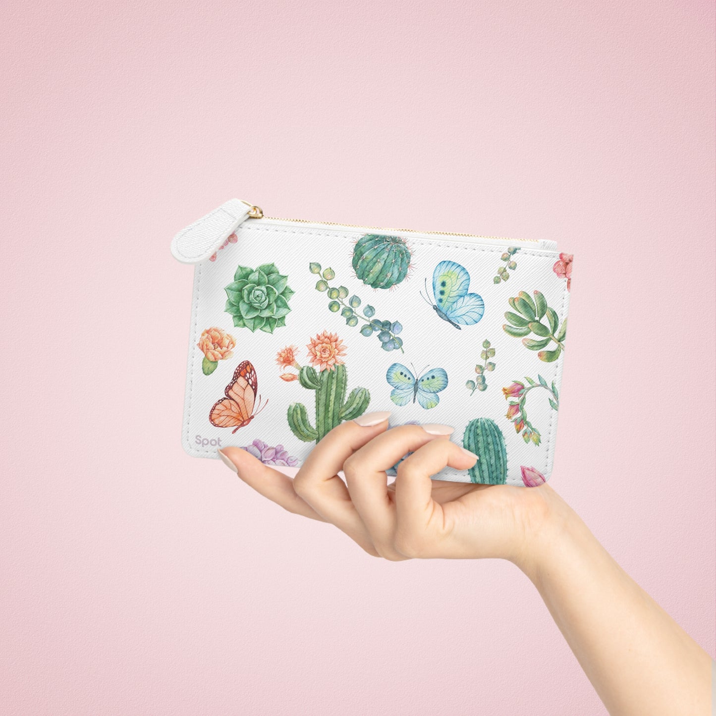 Desert Bloom Botanical Mini Zipper Clutch Bag
