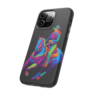 Colorful Cowgirl Riding Horse iPhone Case