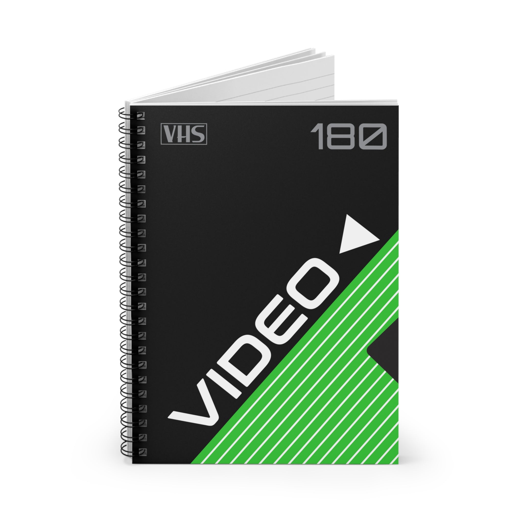 Grünes Retro-VHS-Kassettenhüllen-Notizbuch