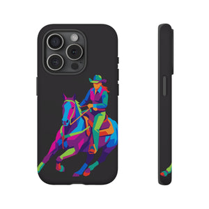 Colorful Cowgirl Riding Horse iPhone Case