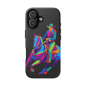 Colorful Cowgirl Riding Horse iPhone Case