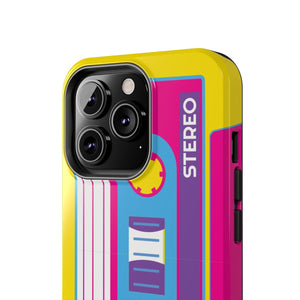 Neon Rewind Cassette iPhone Case