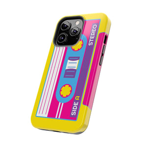 Neon Rewind Cassette iPhone Case