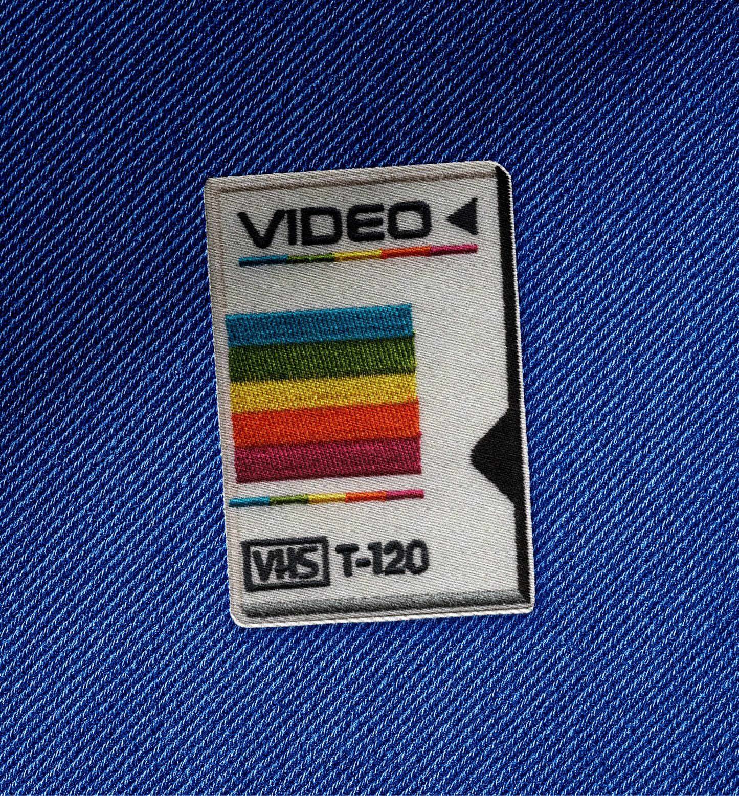 Embroidered Vintage Vibes: Retro VHS Iron-On Patch