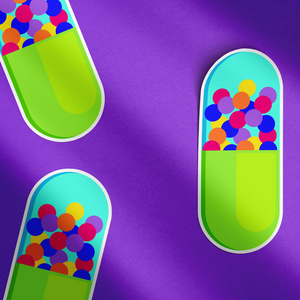 Medical Capsule Pill Vinyl Sticker (Set of 2)