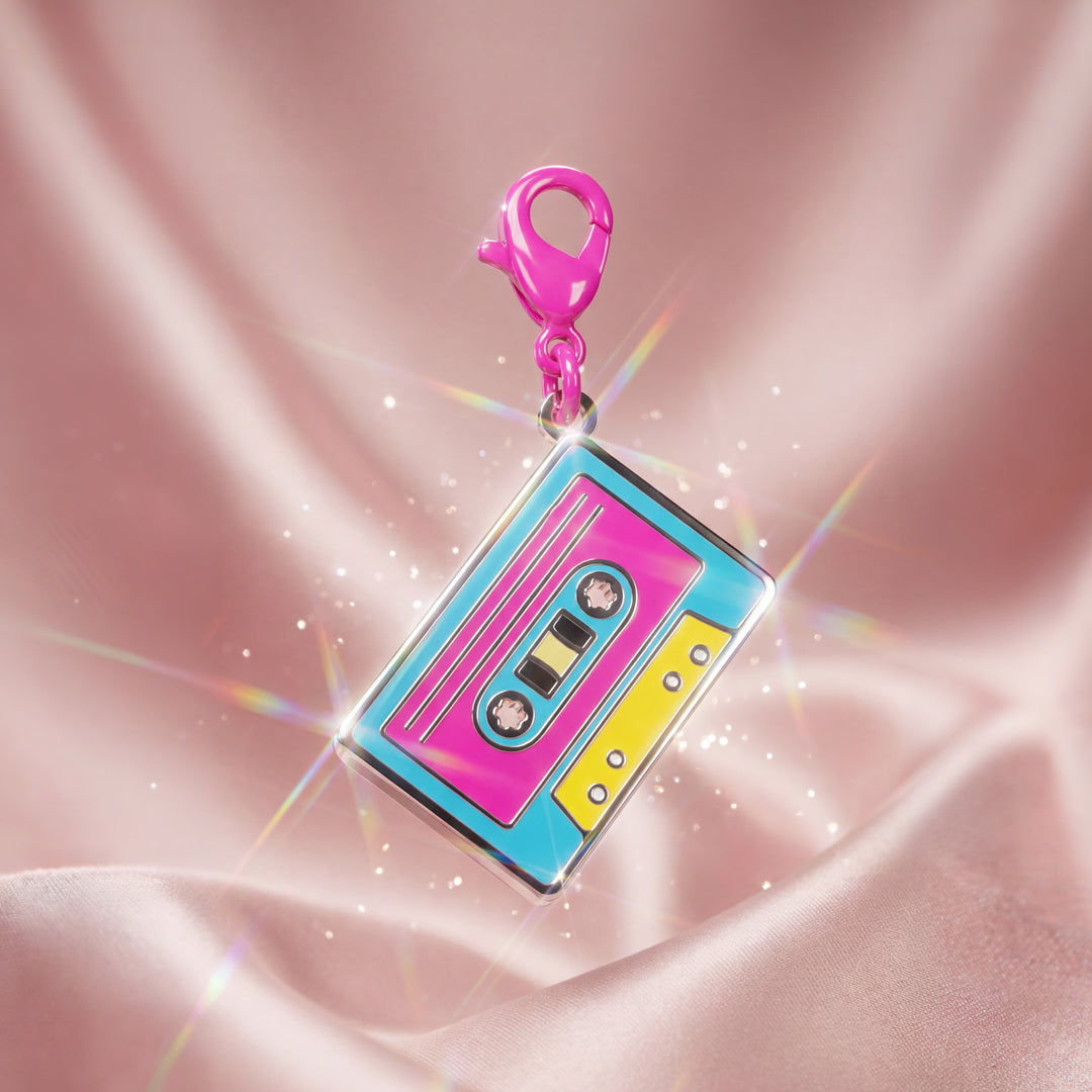 Retro Chic Cassette Enamel Charm
