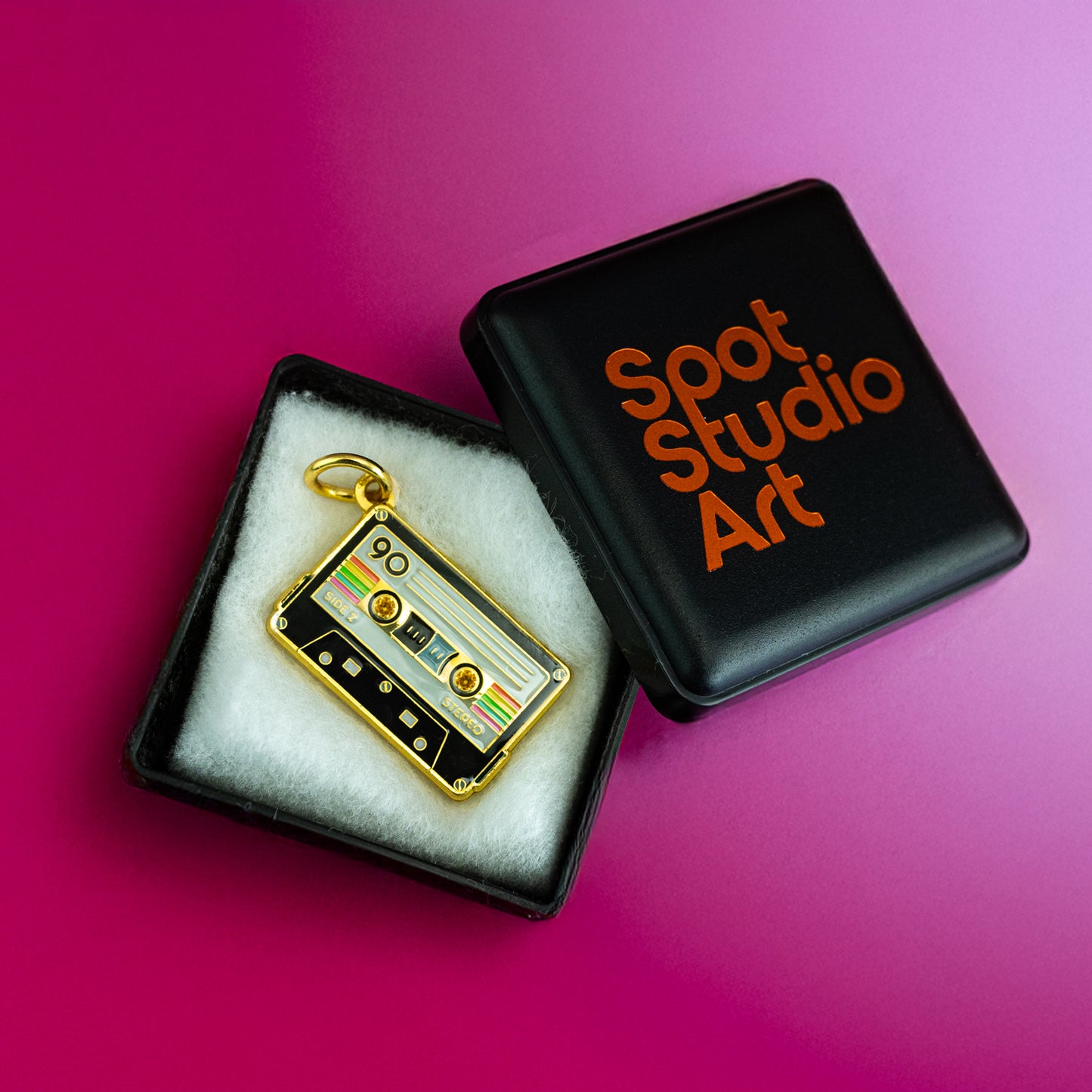 Vintage Vibes Golden Mixtape Pendant Charm