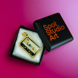 Vintage Vibes Golden Mixtape Pendant Charm