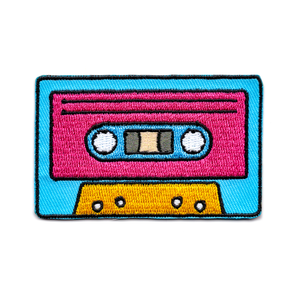 Retro Rewind: Colorful Cassette Tape Iron-On Patch