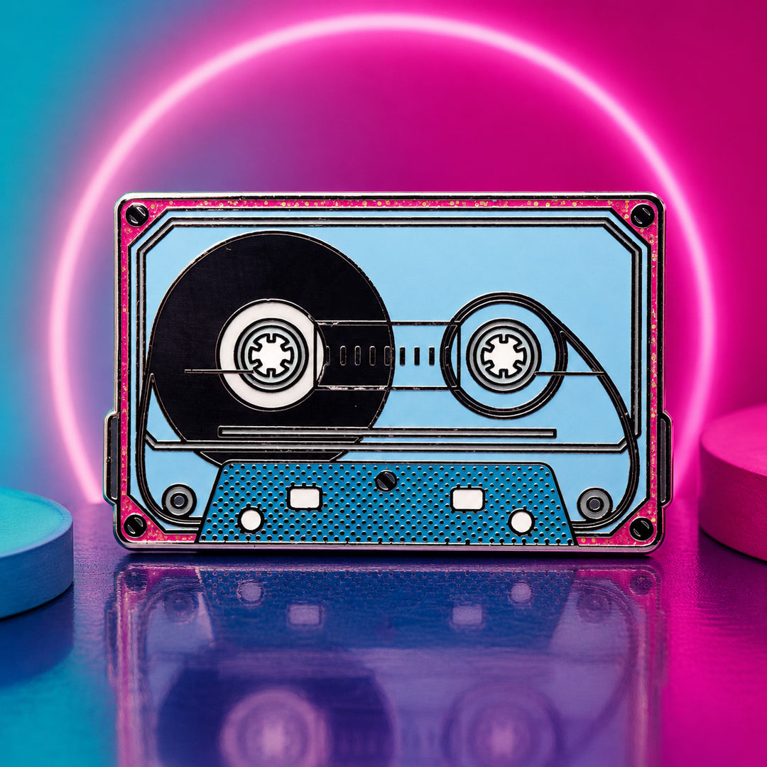 Crystal Blue Cassette Enamel Pin