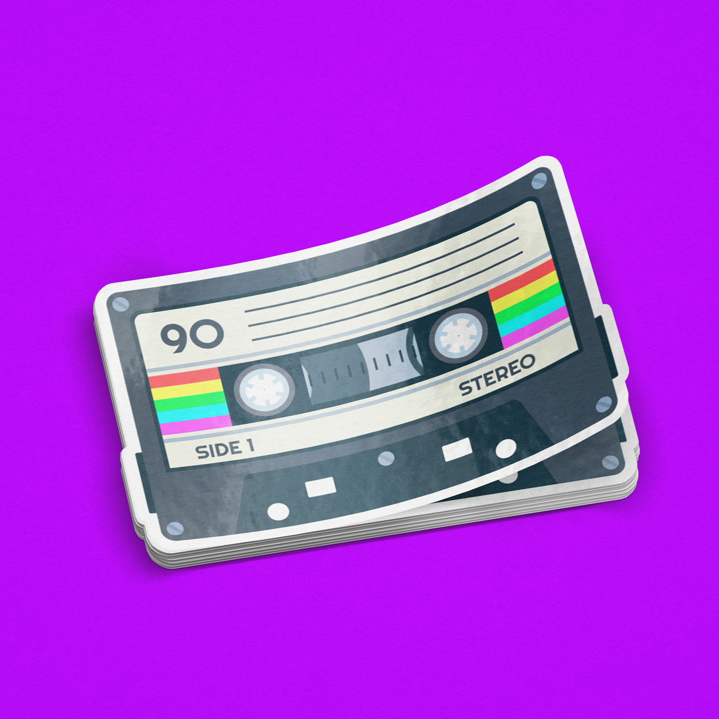 Holographic 80s Mix Tape Stickers – Set of 2 Throwback Decals