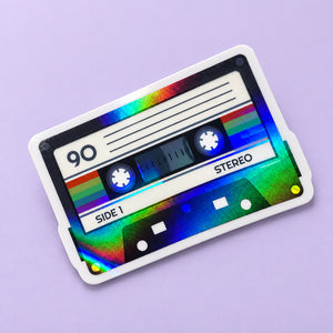 Holographische 80er-Jahre-Mixtape-Sticker (2er-Set)