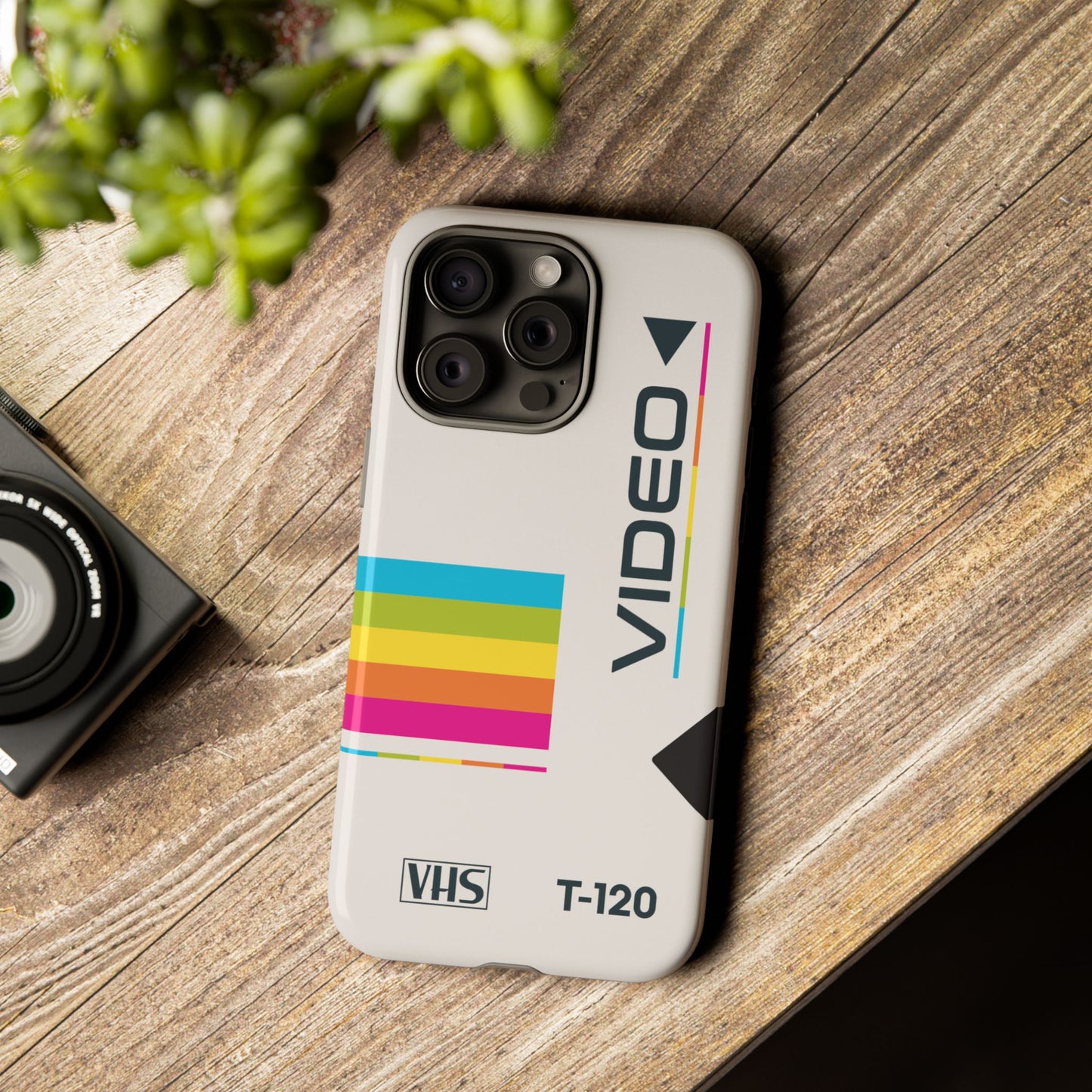Retro-Inspired VHS Tape Sleeve Design iPhone Case