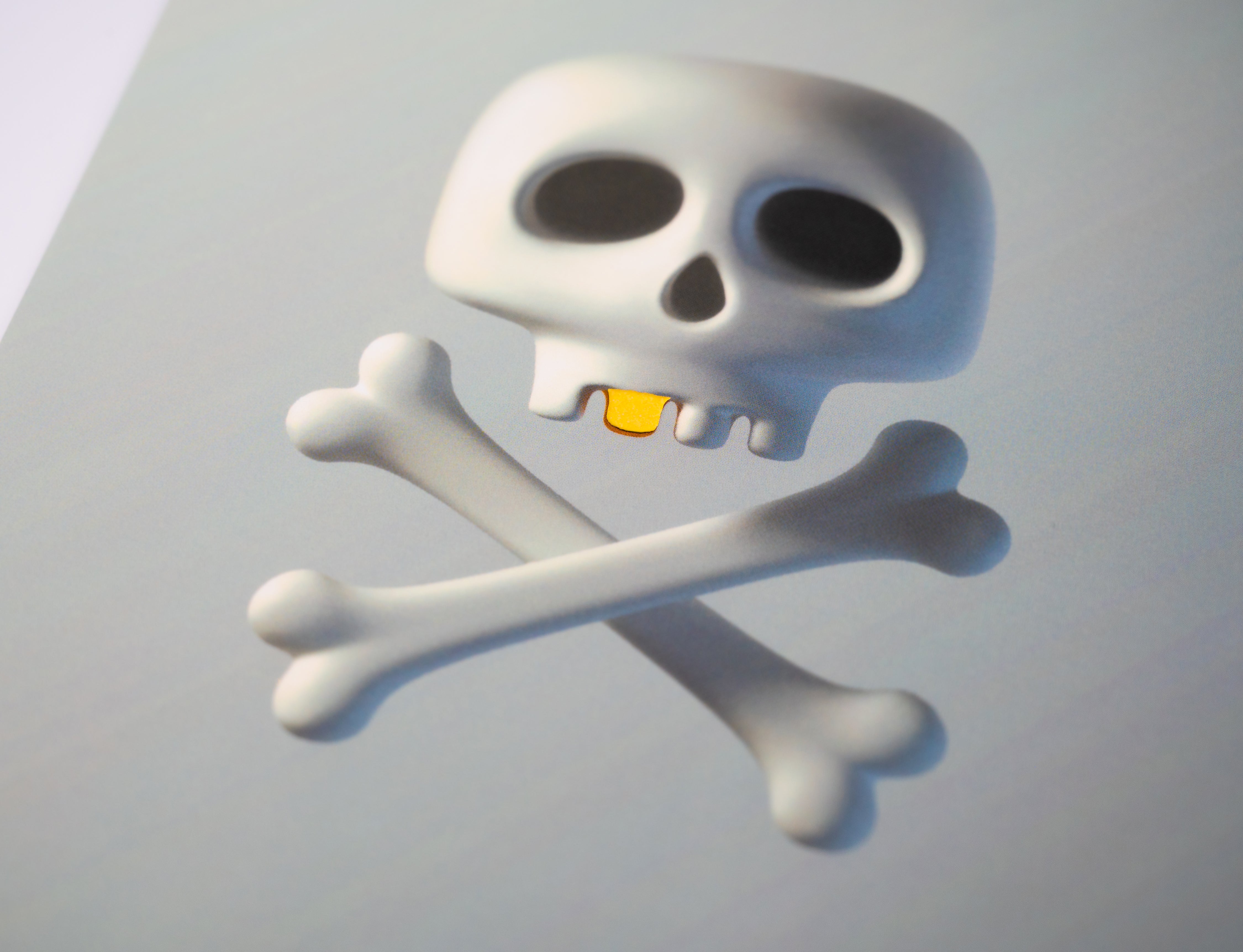 Golden Grin: Ein Totenkopf-Kunstdruck