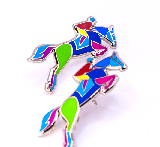 Equestrian Horse Jumping Enamel Pin