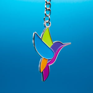 Hummingbird Enamel Keychain & Pin Bundle