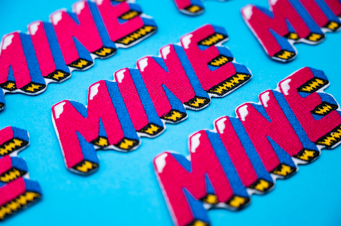 Claim It: Bold 'MINE' Iron-On Embroidered Patch