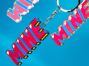 Vibrant Enamel 'MINE' Keychain