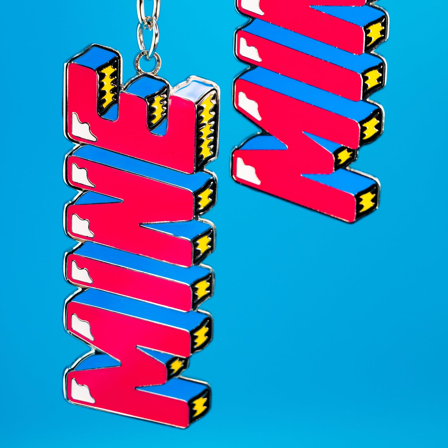 Vibrant Enamel 'MINE' Keychain