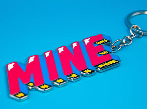 Vibrant Enamel 'MINE' Keychain