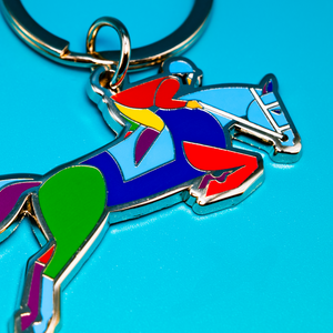 Jumping Equestrian Enamel Keychain