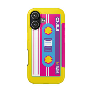 Neon Rewind Cassette iPhone Case