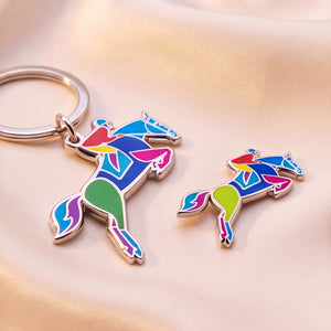 Equestrian Enamel Keychain & Pin Bundle