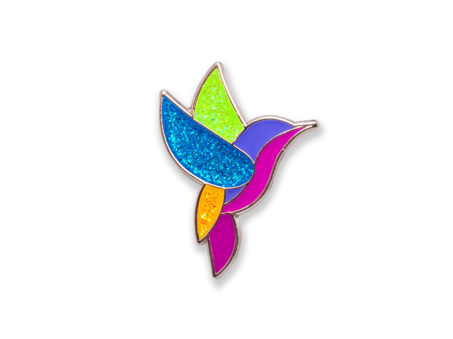 Glittery Hummingbird Enamel Pin