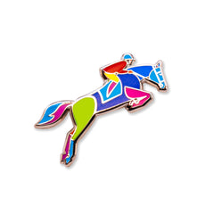 Equestrian Horse Jumping Enamel Pin