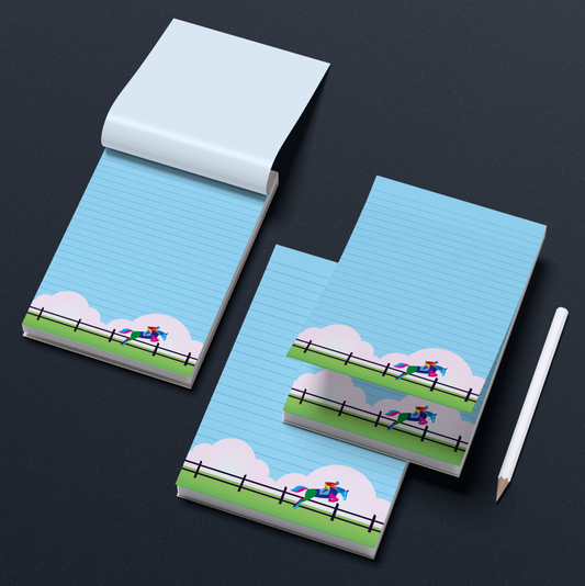 Equestrian Horse Jumping Notepad Set – Pack of 3