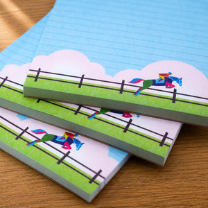 Equestrian Horse Jumping Notepad Set – Pack of 3