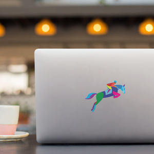 Equestrian Horse Jumping Vinyl Sticker Decal (Set of 2)