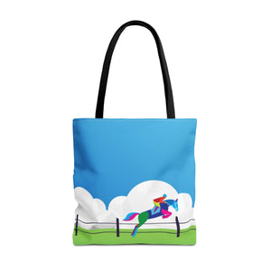Equestrian Horse Jumping Tote Bag – Durable Canvas Bag for Horse Lovers, Riders & Equestrian Enthusiasts