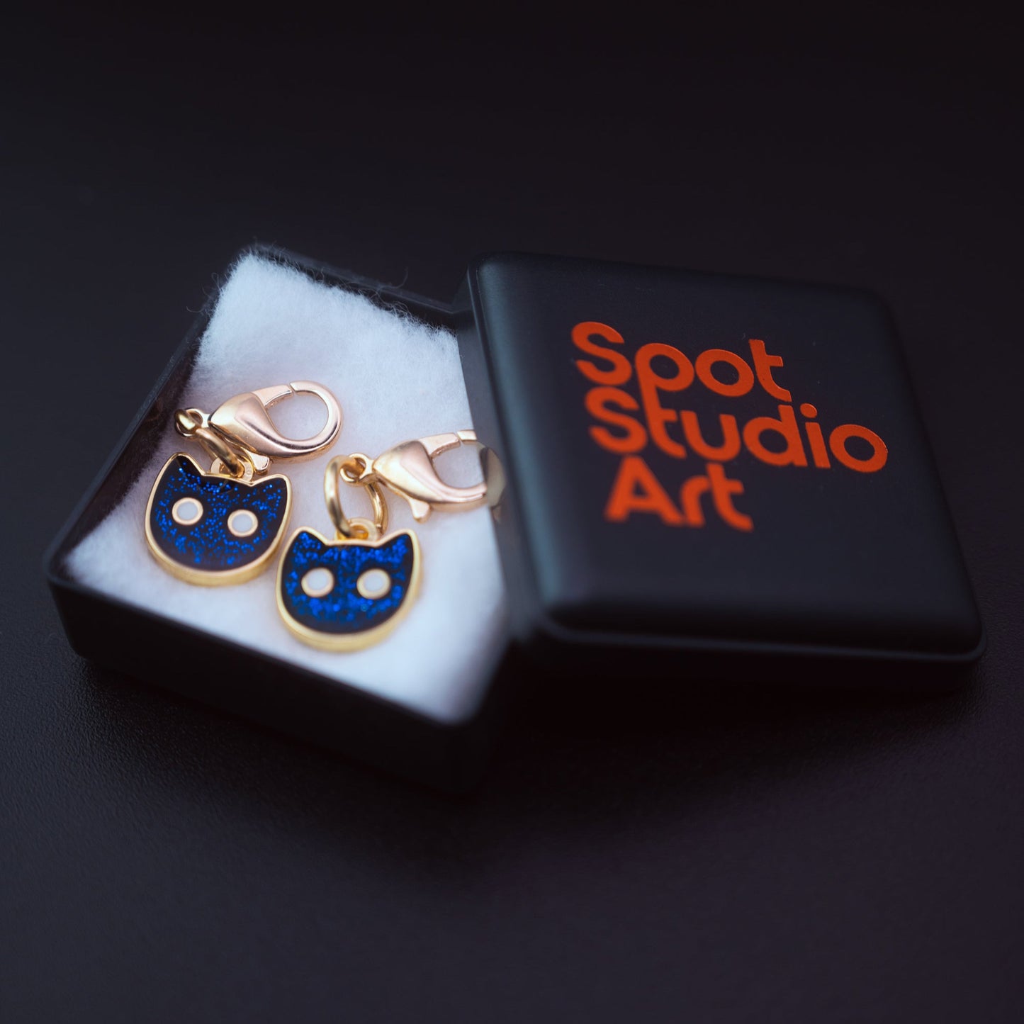 Twilight Kitties: Glowing Enamel Cat Charm Duo