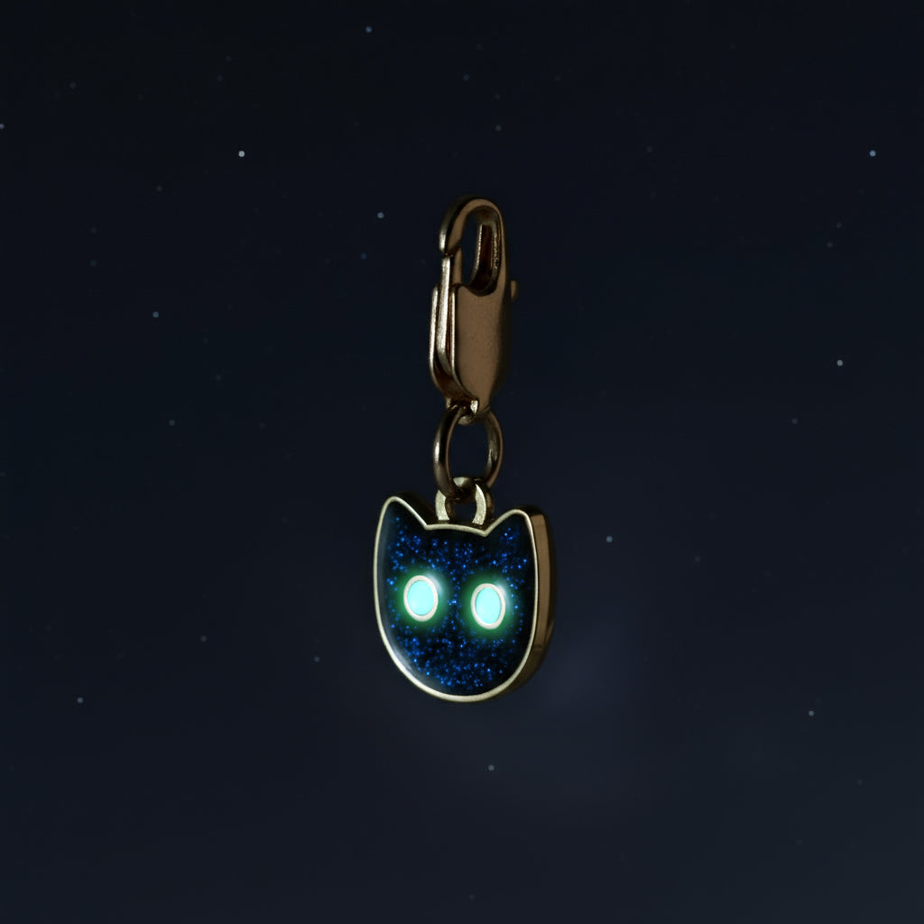 Twilight Kitty: Glowing Enamel Cat Charm