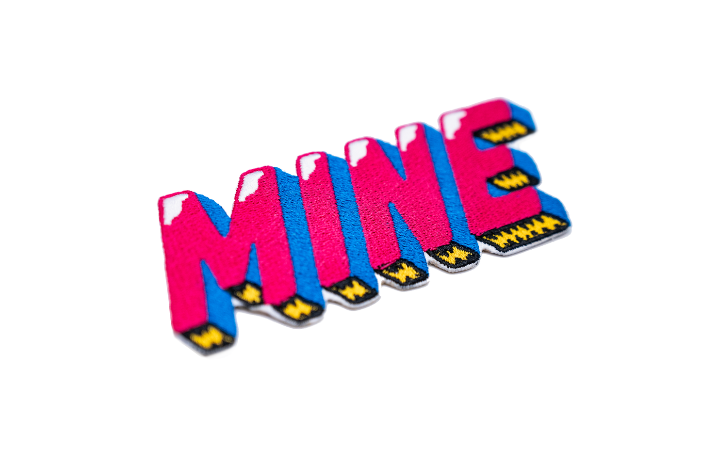 Claim It: Bold 'MINE' Iron-On Embroidered Patch